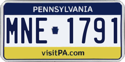 PA license plate MNE1791