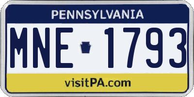 PA license plate MNE1793