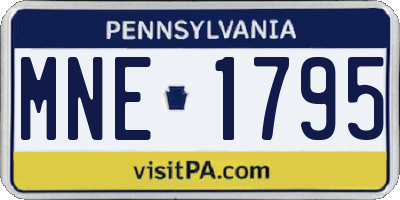 PA license plate MNE1795