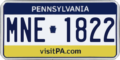 PA license plate MNE1822