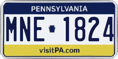 PA license plate MNE1824