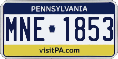 PA license plate MNE1853
