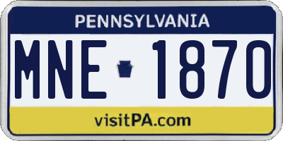 PA license plate MNE1870