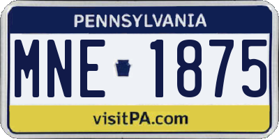 PA license plate MNE1875
