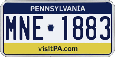 PA license plate MNE1883