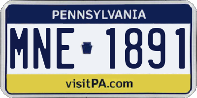 PA license plate MNE1891