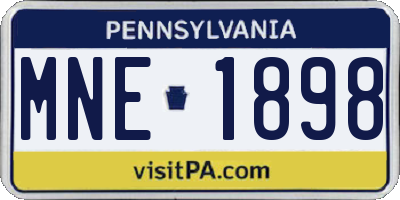 PA license plate MNE1898