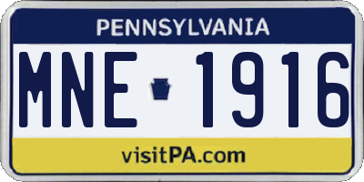 PA license plate MNE1916