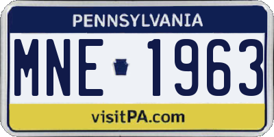 PA license plate MNE1963
