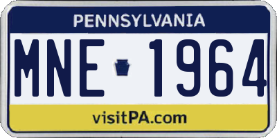 PA license plate MNE1964