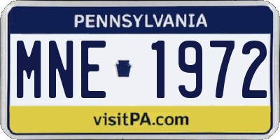 PA license plate MNE1972