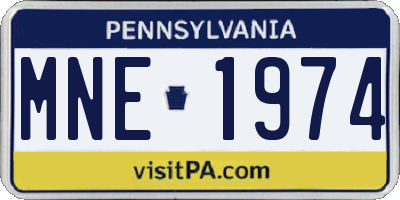 PA license plate MNE1974
