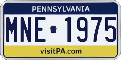 PA license plate MNE1975