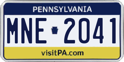 PA license plate MNE2041