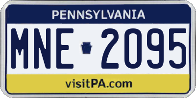 PA license plate MNE2095