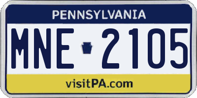 PA license plate MNE2105
