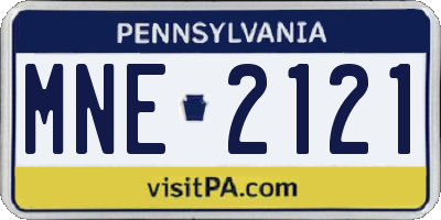 PA license plate MNE2121