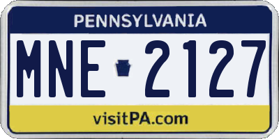 PA license plate MNE2127