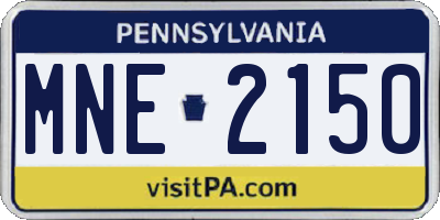 PA license plate MNE2150