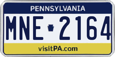 PA license plate MNE2164