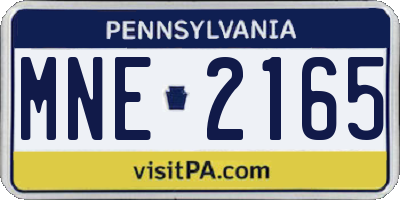 PA license plate MNE2165
