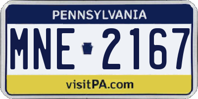 PA license plate MNE2167