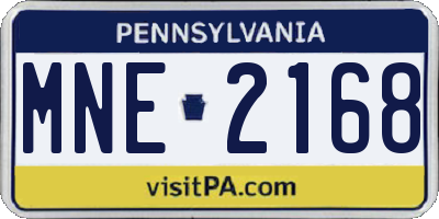 PA license plate MNE2168