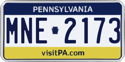PA license plate MNE2173