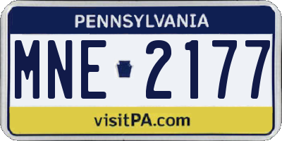 PA license plate MNE2177