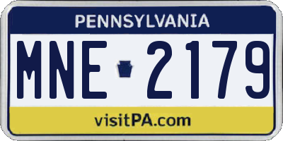 PA license plate MNE2179
