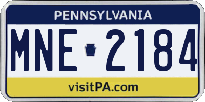 PA license plate MNE2184