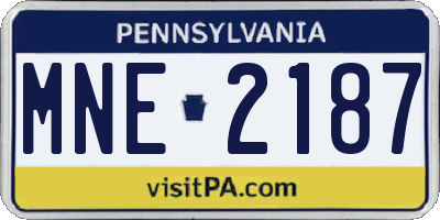 PA license plate MNE2187