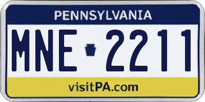 PA license plate MNE2211