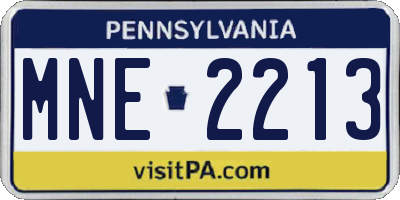PA license plate MNE2213