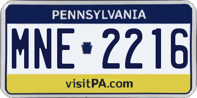 PA license plate MNE2216
