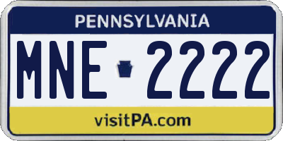 PA license plate MNE2222