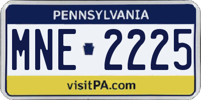 PA license plate MNE2225