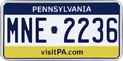 PA license plate MNE2236