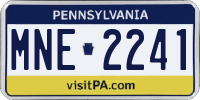 PA license plate MNE2241