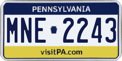 PA license plate MNE2243