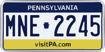 PA license plate MNE2245