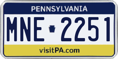 PA license plate MNE2251