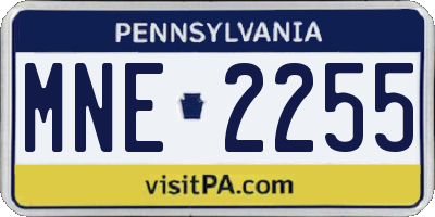 PA license plate MNE2255