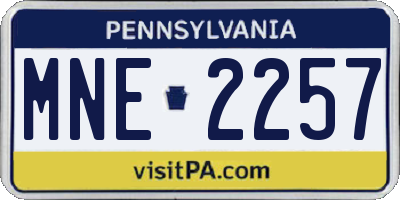 PA license plate MNE2257