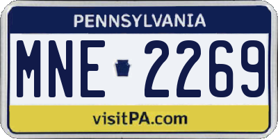 PA license plate MNE2269
