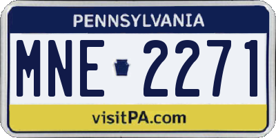 PA license plate MNE2271