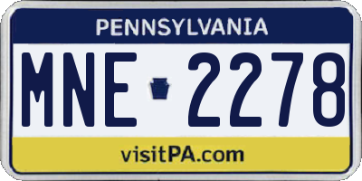 PA license plate MNE2278