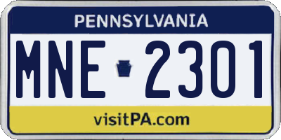 PA license plate MNE2301