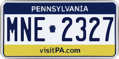 PA license plate MNE2327
