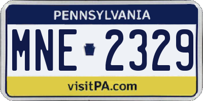 PA license plate MNE2329